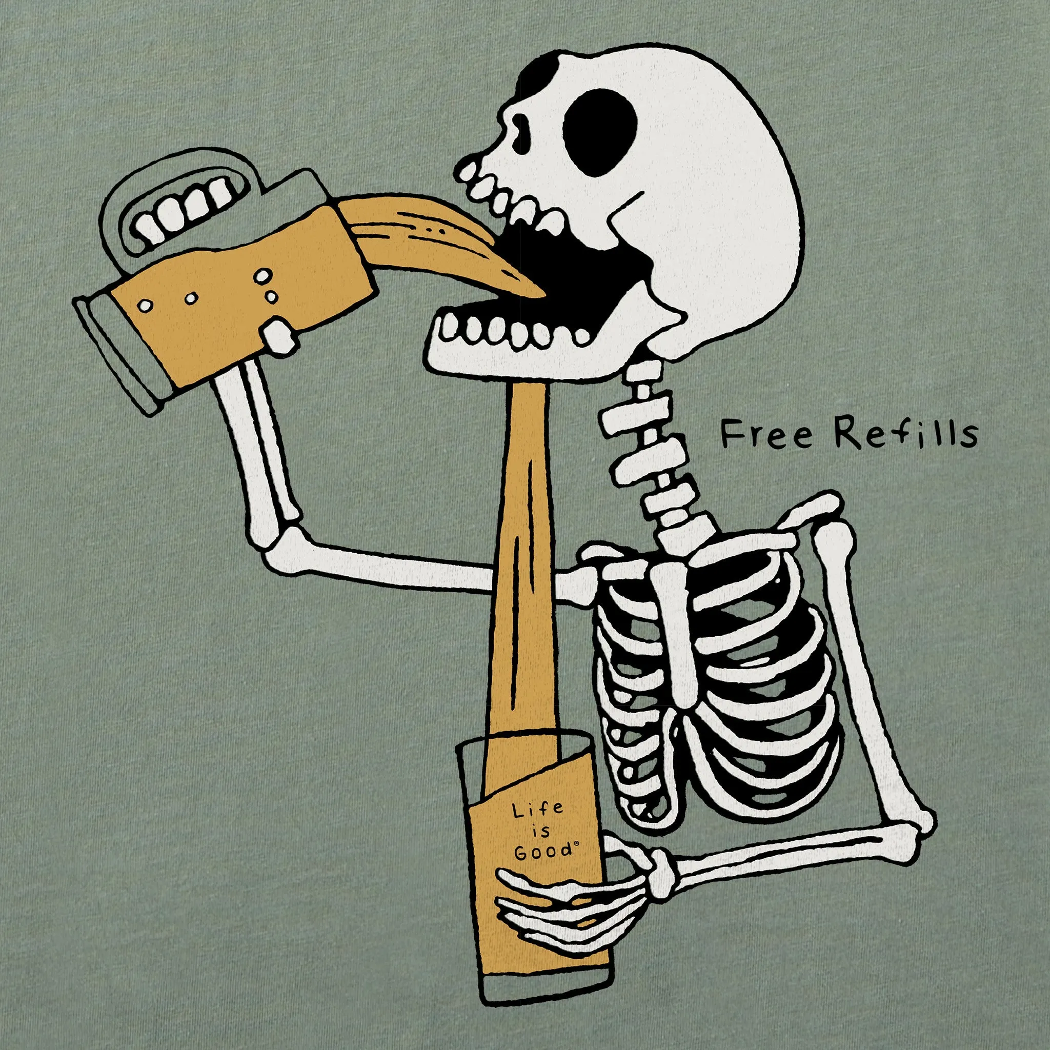 Women's Free Refills Skeleton Crusher-LITE Shrunken Tee sold by Life is Good product image thumbnail 2