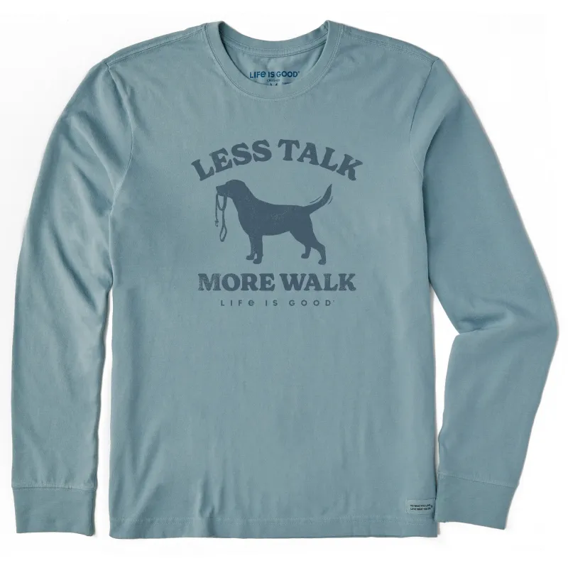 Men's Less Talk More Walk Long Sleeve Crusher Tee sold by Life is Good