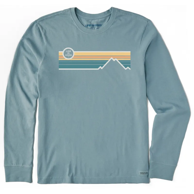 Men's Stripe Mountains Long Sleeve Crusher Tee sold by Life is Good