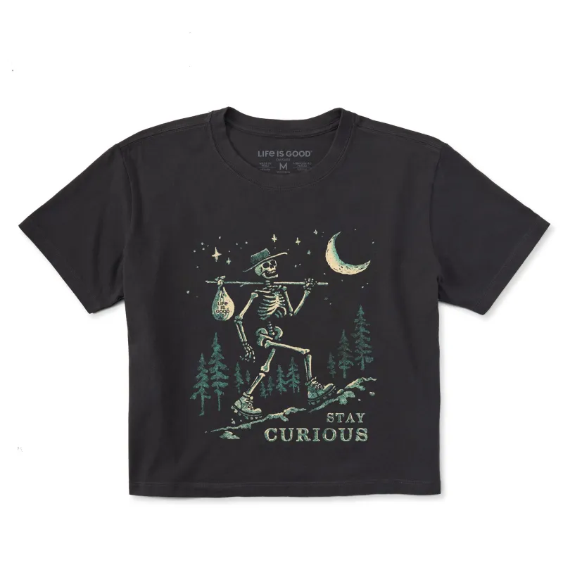Women's Stay Curious Short Sleeve Crusher Boxy Tee sold by Life is Good