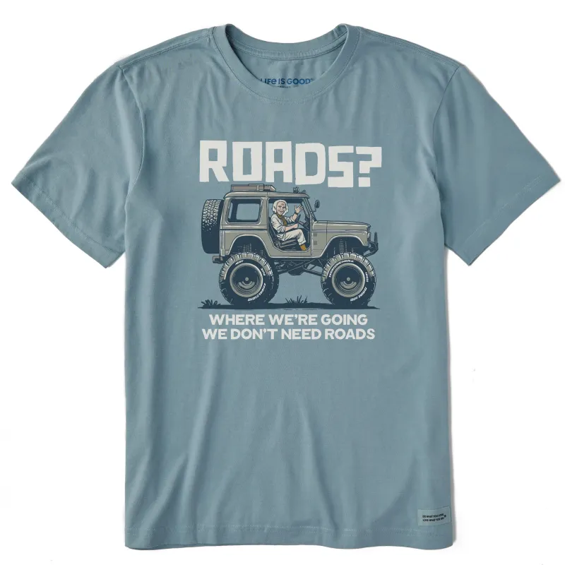 Men's We Don't Need Roads Short Sleeve Crusher Tee sold by Life is Good