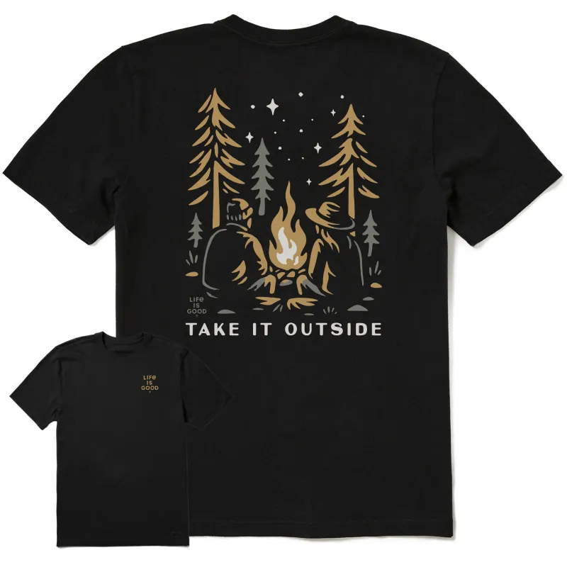 Men's Take it Outside Campfire Short Sleeve Tee sold by Life is Good