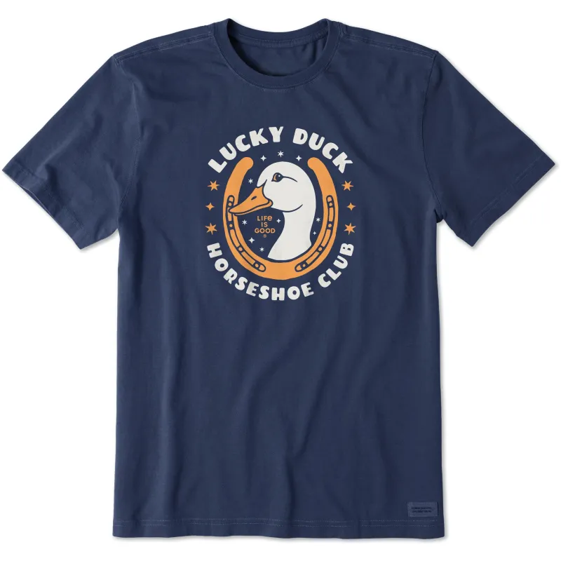 Men's Lucky Duck Horseshoe Club Short Sleeve Tee sold by Life is Good