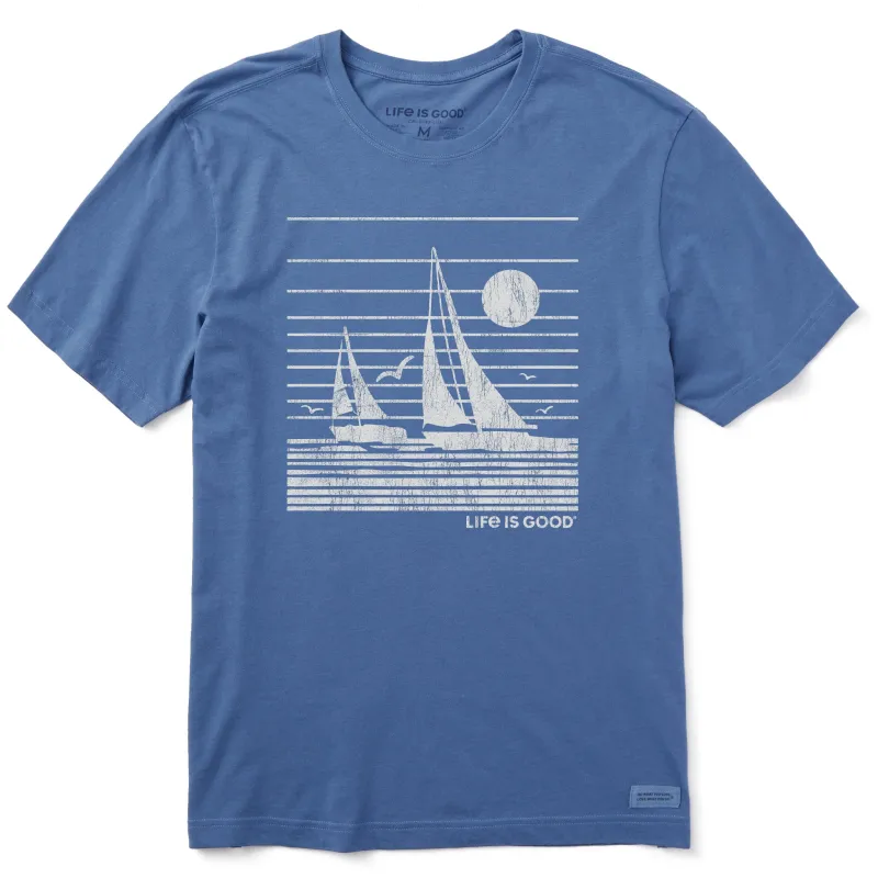 Men's Sailboat Stripes Short Sleeve Tee sold by Life is Good