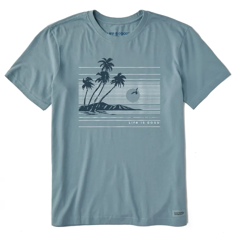 Men's Palms Sunset Short Sleeve Crusher Tee sold by Life is Good