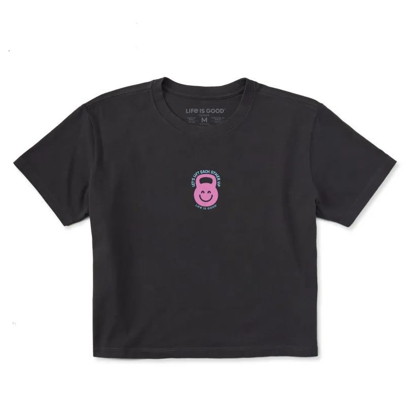 Women's Let's Lift Kettlebell Short Sleeve Crusher Boxy Tee sold by Life is Good