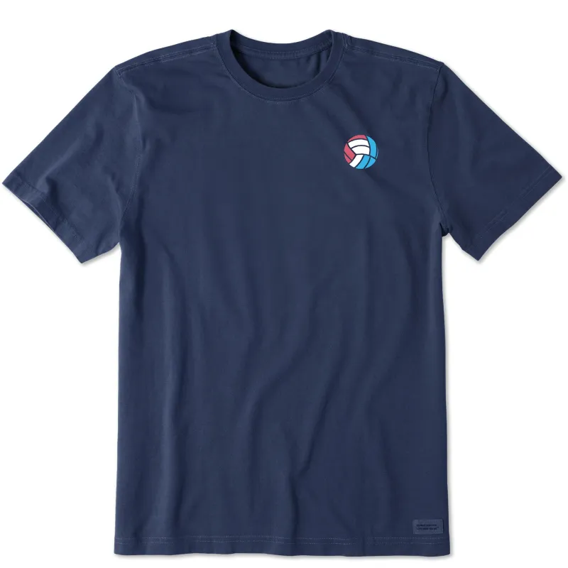 Men's Red White & Blue Volleyball Short Sleeve Tee sold by Life is Good