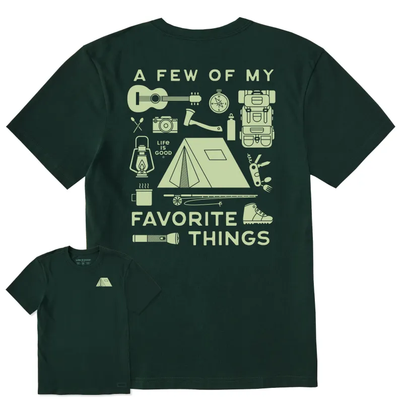 Men's A Few of my Favorite Camping Things Short Sleeve Crusher Tee sold by Life is Good