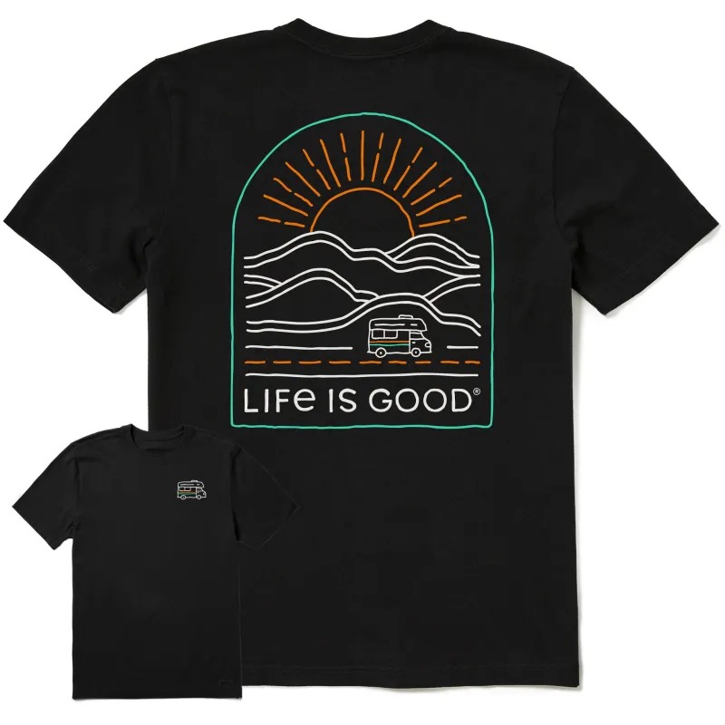 Men's On the Road Again Short Sleeve Crusher Tee sold by Life is Good