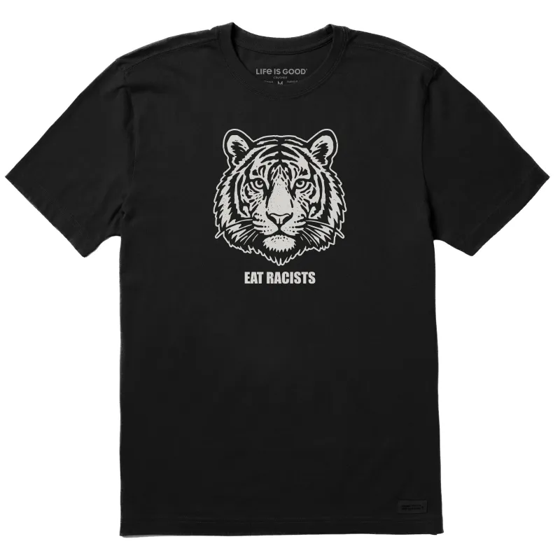 Men's Bert's Eat Racists Tiger Short Sleeve Crusher Tee sold by Life is Good