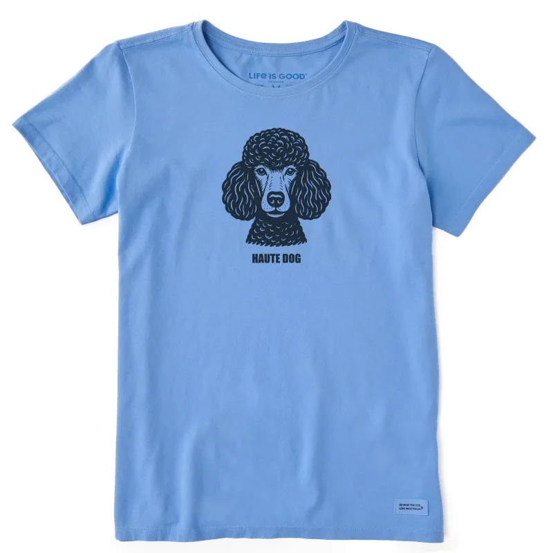 Women's Bert's Haute Dog Poodle Short Sleeve Crusher Tee sold by Life is Good