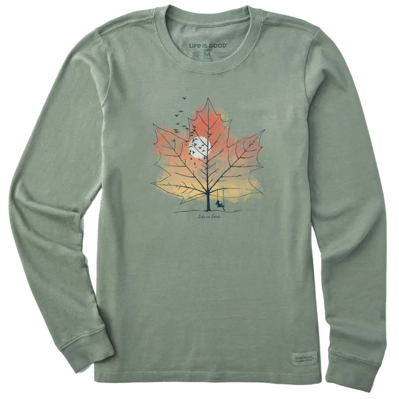 Women's Maple Swing Long Sleeve Crusher Tee sold by Life is Good