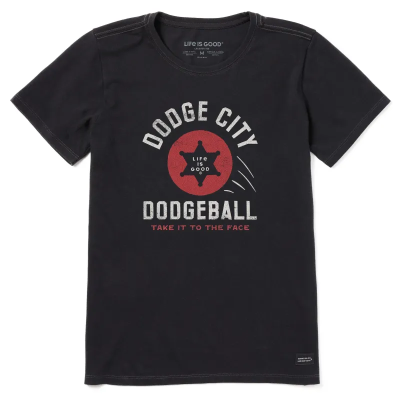 Women's Dodge City Dodgeball Short Sleeve Tee sold by Life is Good