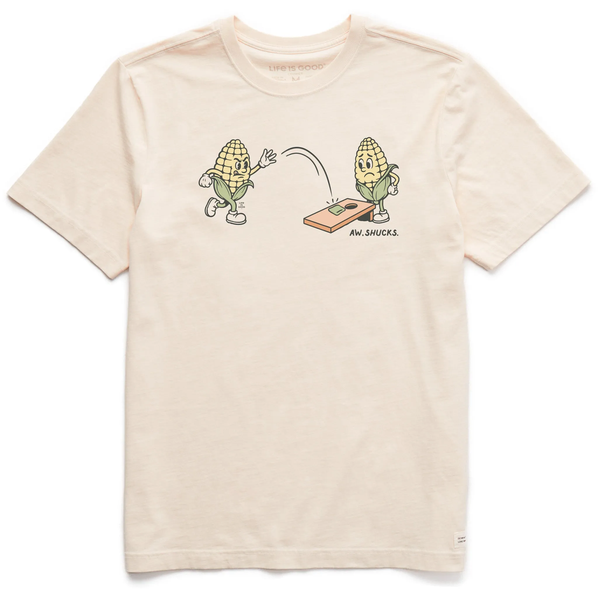 Men's Aw Shucks Cornhole Short Sleeve Crusher Tee sold by Life is Good