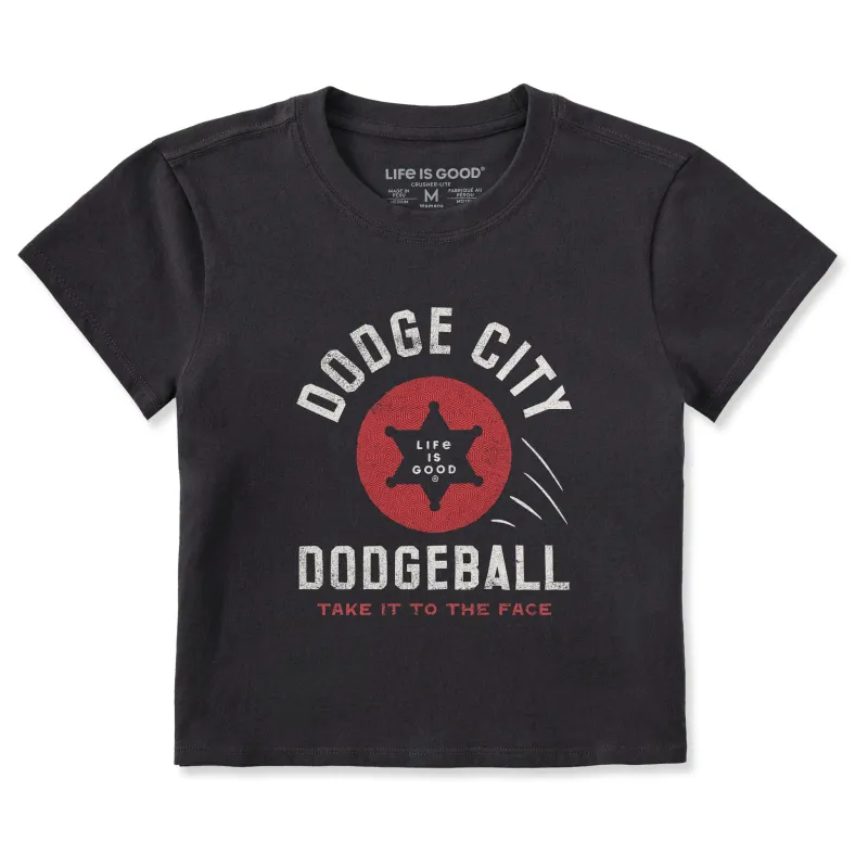 Women's Dodge City Dodgeball Crusher-LITE Shrunken Tee sold by Life is Good