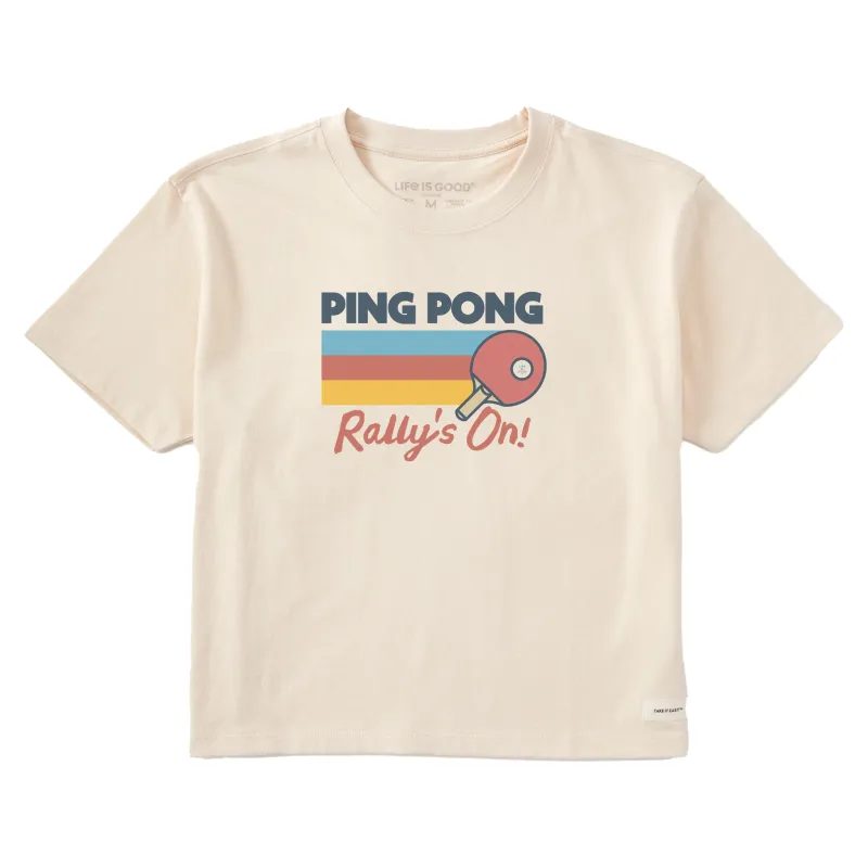 Women's Ping Pong Rally's On Short Sleeve Crusher Boxy Tee sold by Life is Good