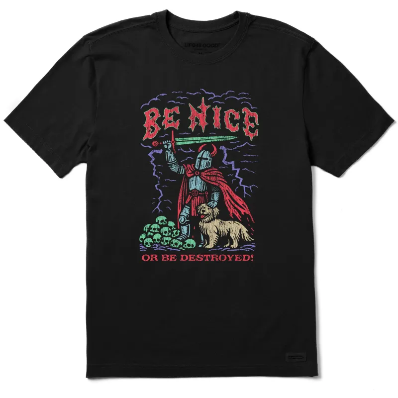 Men's Be Nice or be Destroyed Short Sleeve Tee sold by Life is Good