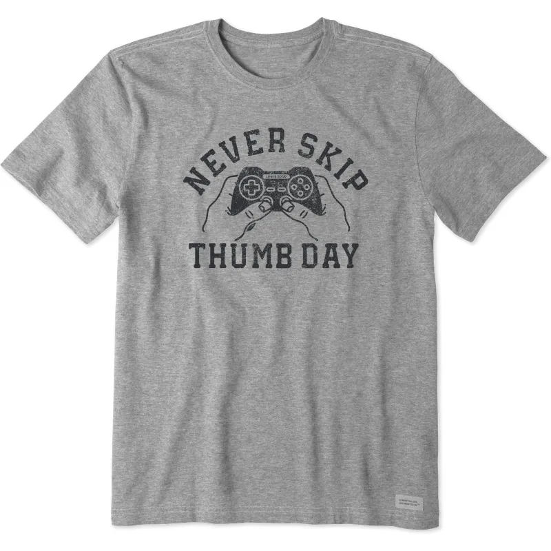 Men's Never Skip Thumb Day Short Sleeve Tee sold by Life is Good