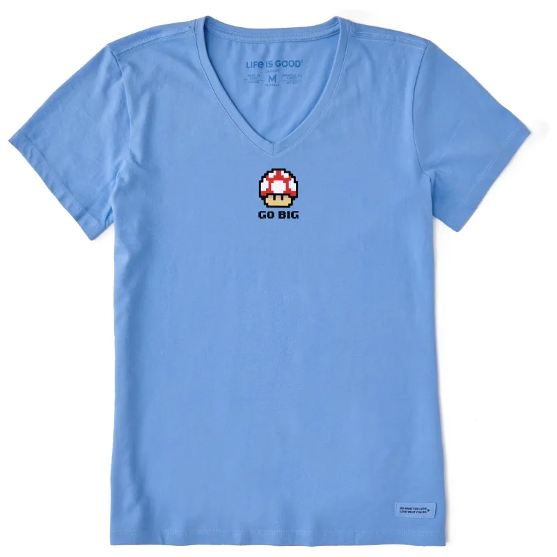 Women's Go Big Mushroom Short Sleeve Vee sold by Life is Good