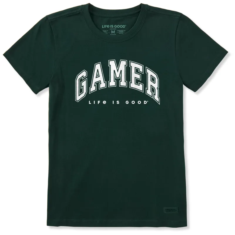 Women's Gamer Arch Short Sleeve Crusher Tee sold by Life is Good