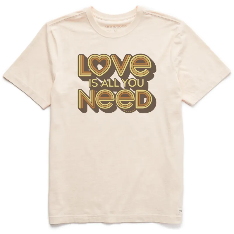 Men's Love is All You Need Short Sleeve Crusher Tee sold by Life is Good
