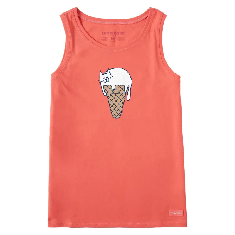 Women's Ice Cream Cat Crusher Tank sold by Life is Good