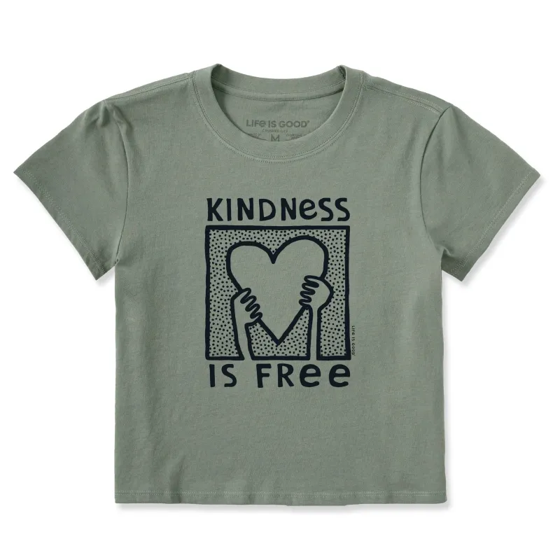 Women's Kindness is Free Heart Crusher-LITE Shrunken Tee sold by Life is Good