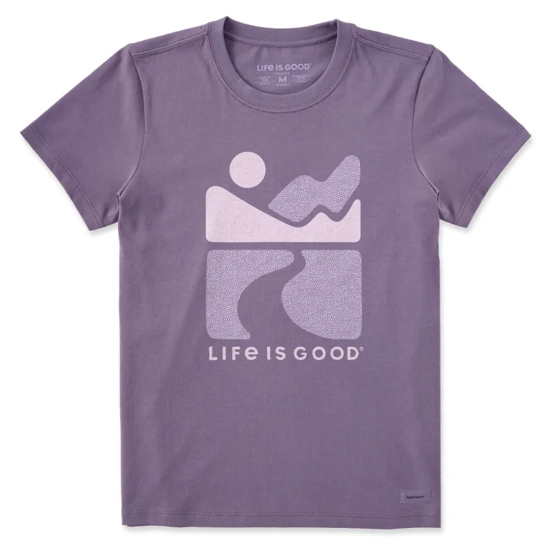 Women's Clean Mountain Scene Short Sleeve Crusher Tee sold by Life is Good