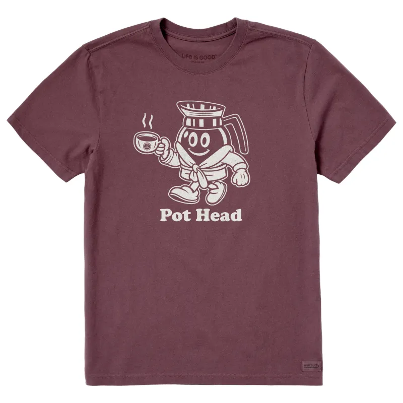 Men's Pot Head Mascot Short Sleeve Crusher Tee sold by Life is Good