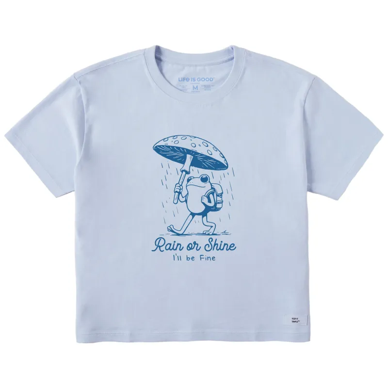 Women's Rain or Shine Frog Short Sleeve Crusher Boxy Tee made by Life is Good