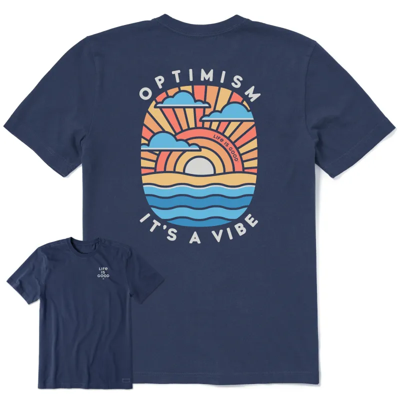 Men's Optimism It's a Vibe Short Sleeve Tee sold by Life is Good