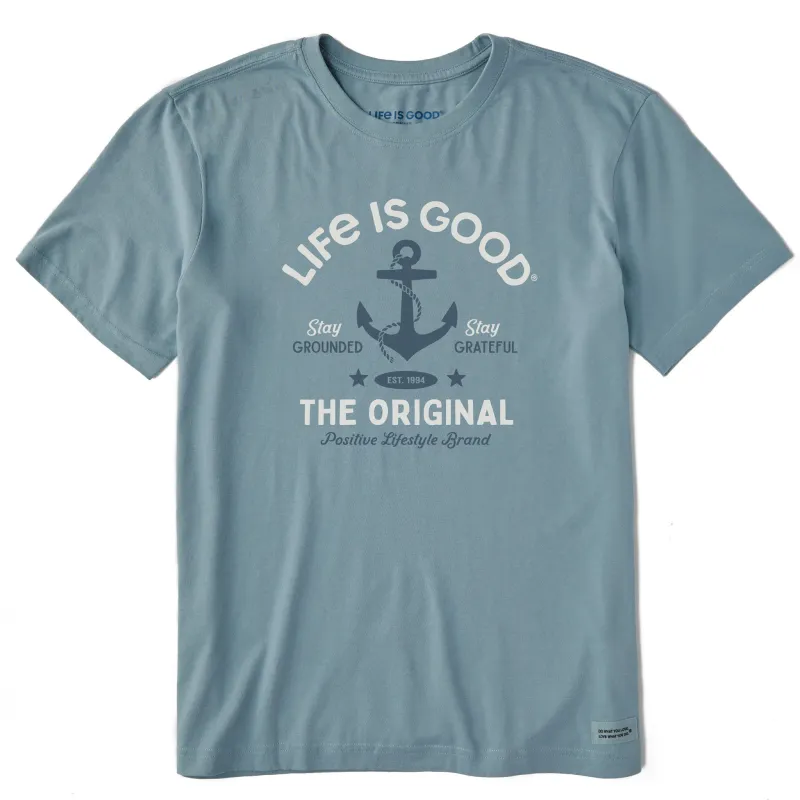 Men's Stay Grounded Anchor Short Sleeve Crusher Tee sold by Life is Good