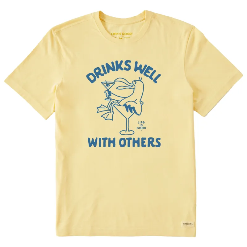 Men's Drinks Well with Others Seagull Martini Short Sleeve Tee sold by Life is Good