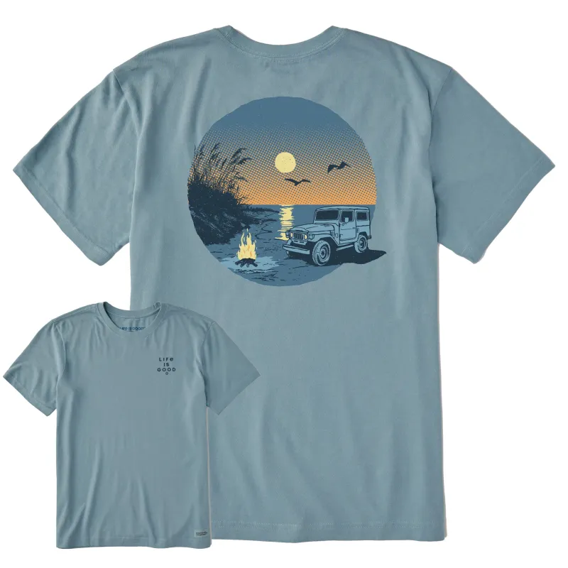 Men's Moonlit ATV Bonfire Short Sleeve Crusher Tee sold by Life is Good