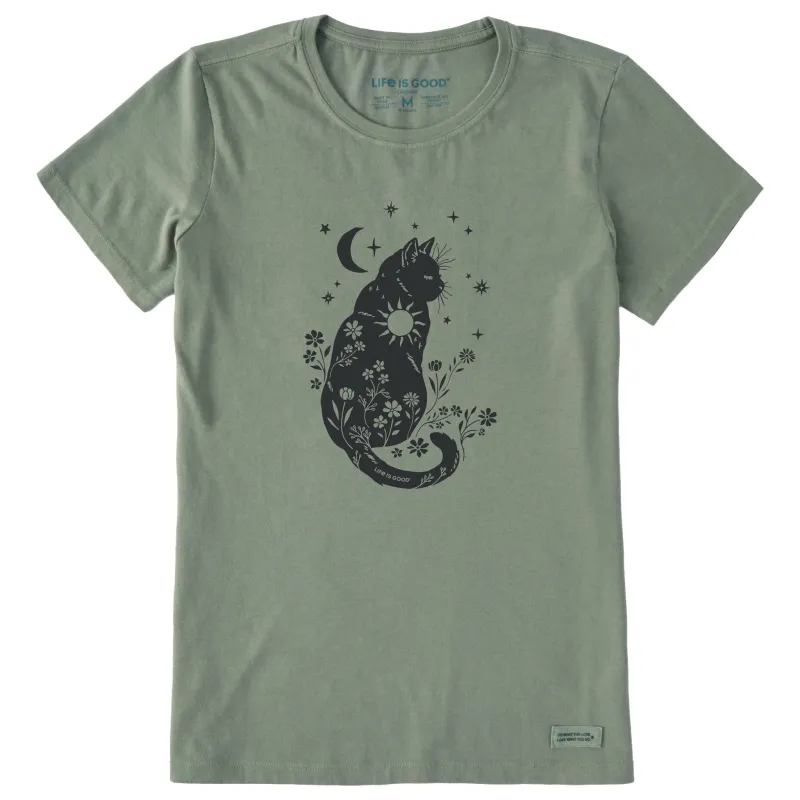 Women's Celestial Kitty Short Sleeve Crusher Tee sold by Life is Good