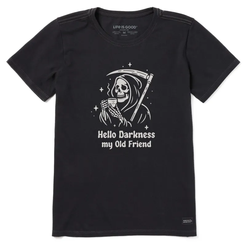 Women's Hello Darkness My Old Friend Grim Short Sleeve Tee sold by Life is Good
