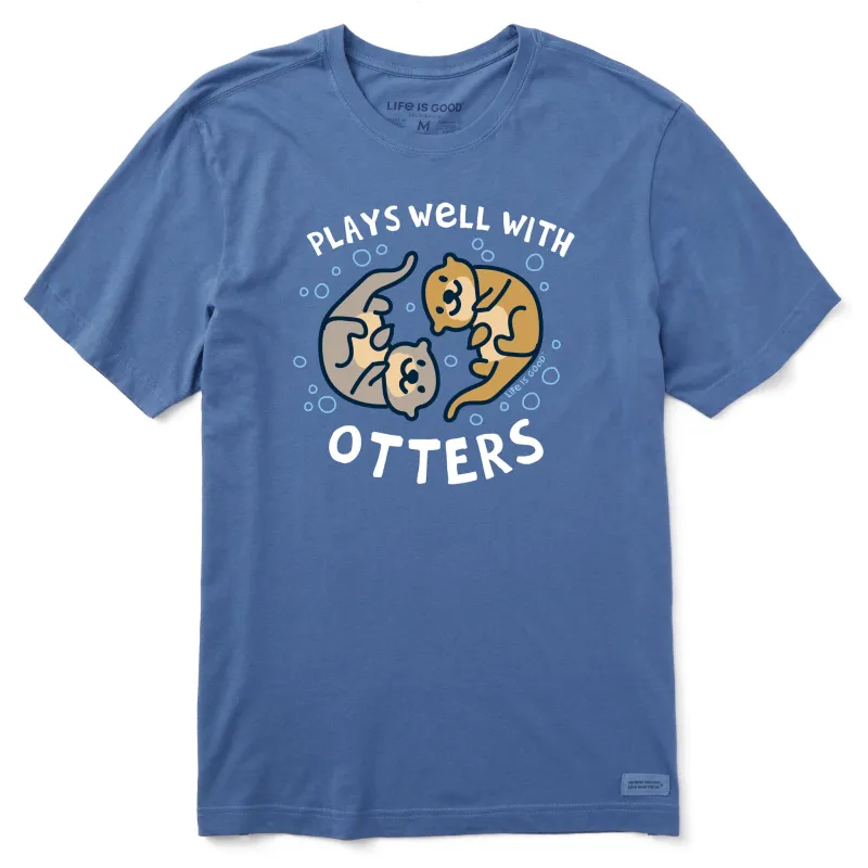 Men's Plays Well With Otters Short Sleeve Tee sold by Life is Good