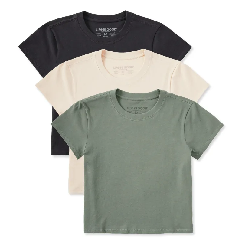 Women's Solid 3-Pack Crusher-LITE Shrunken Tee - Multi 2 sold by Life is Good