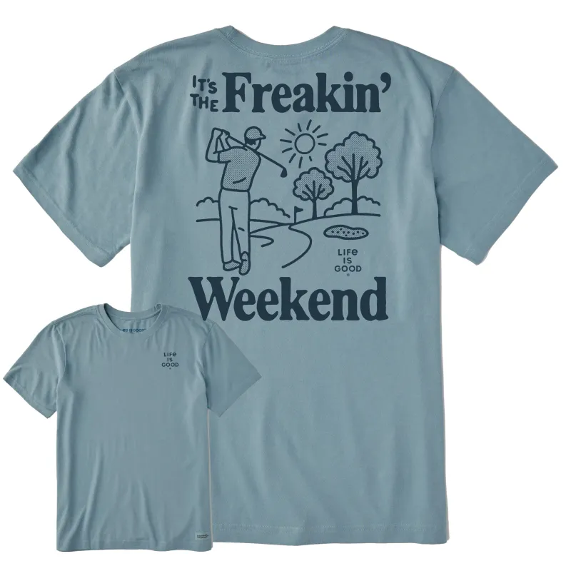 Men's Freakin Golf Weekend Short Sleeve Crusher Tee sold by Life is Good