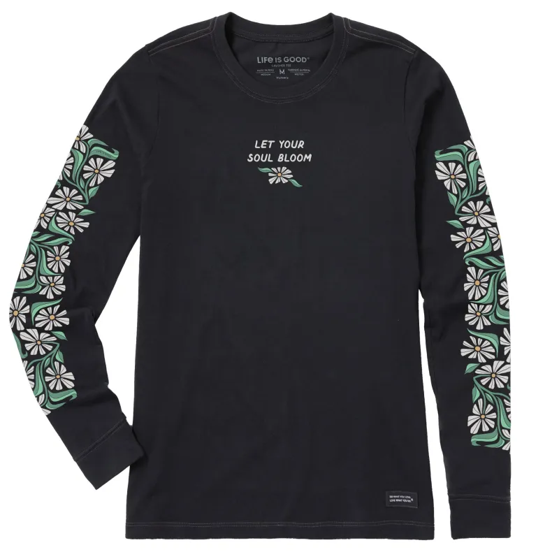 Women's Let Your Soul Bloom Daisies Long Sleeve Crusher Tee sold by Life is Good