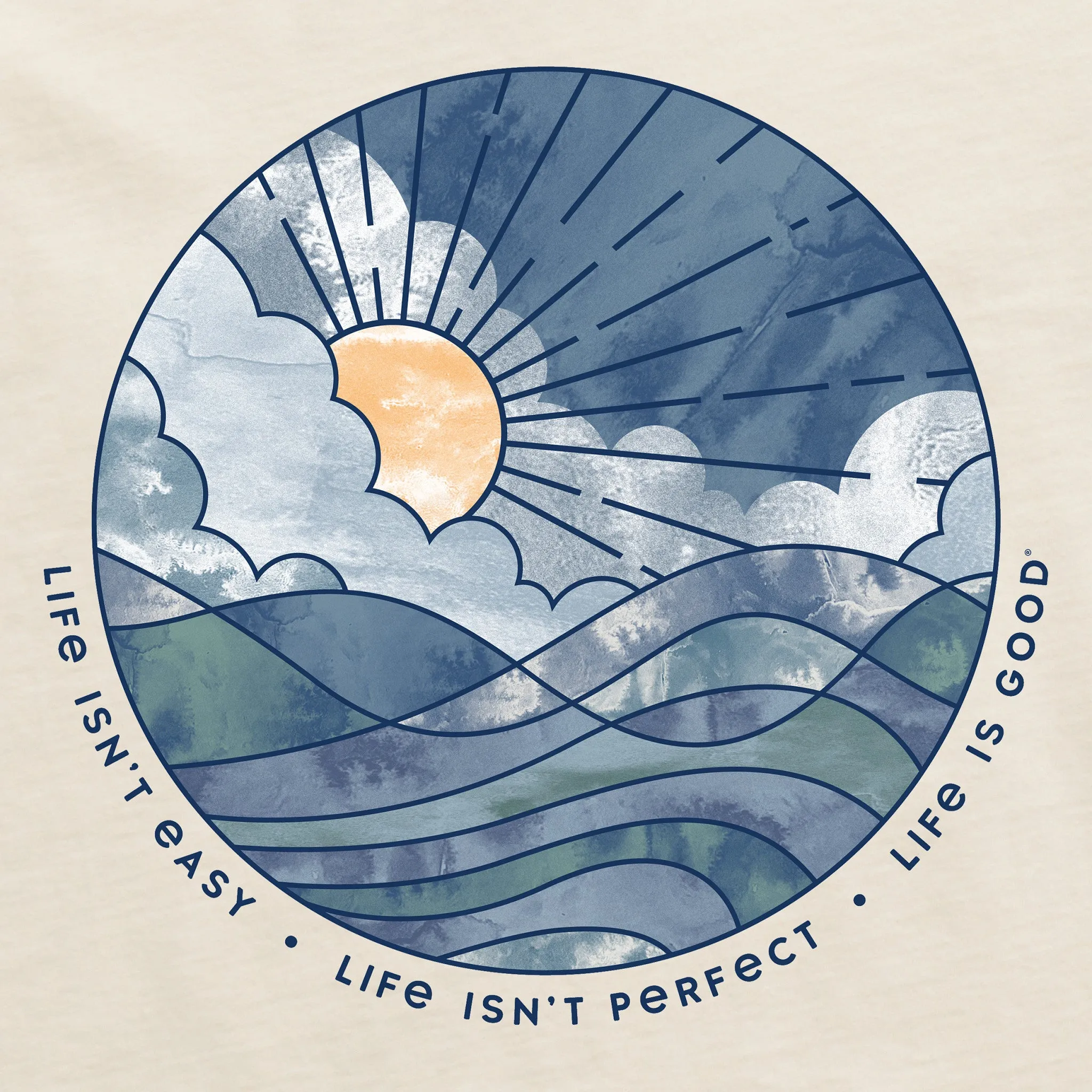 Men's Life Isn't Easy Sun & Waves Short Sleeve Tee sold by Life is Good product image thumbnail 2
