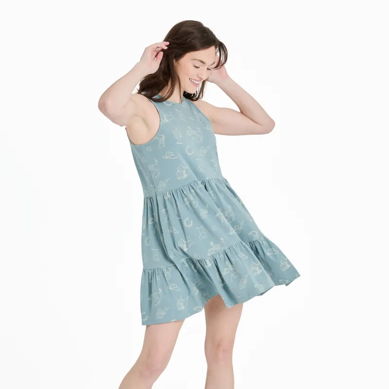 Women's West is Best Pattern Tiered Tank Dress sold by Life is Good