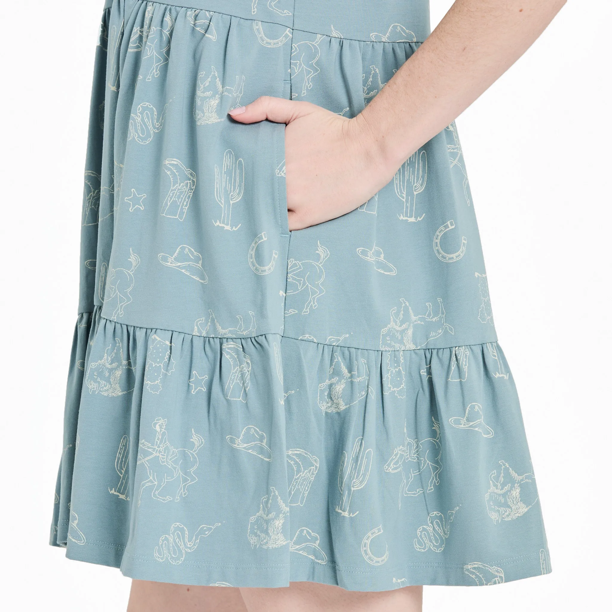 Women's West is Best Pattern Tiered Tank Dress sold by Life is Good product image thumbnail 4