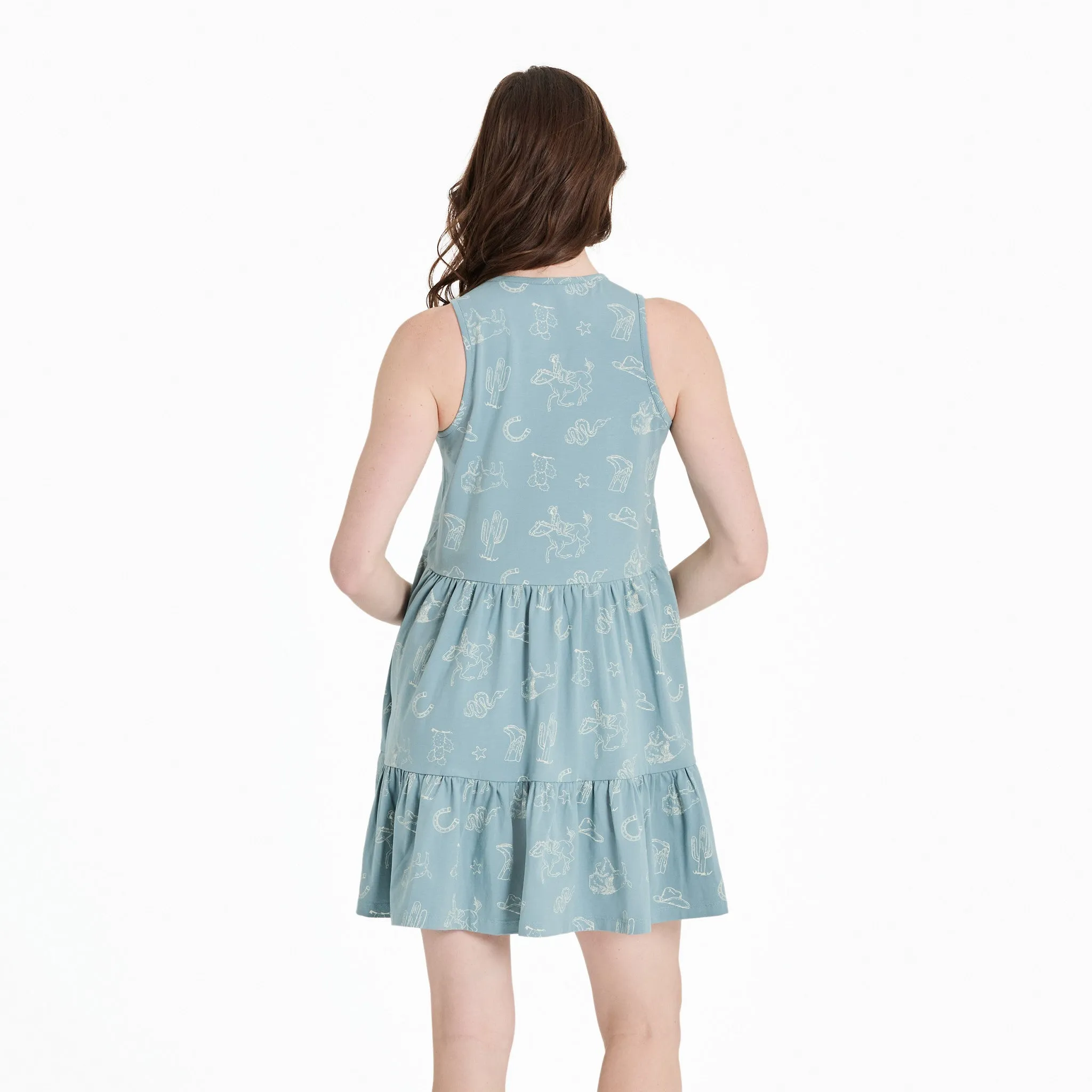 Women's West is Best Pattern Tiered Tank Dress sold by Life is Good product image thumbnail 3
