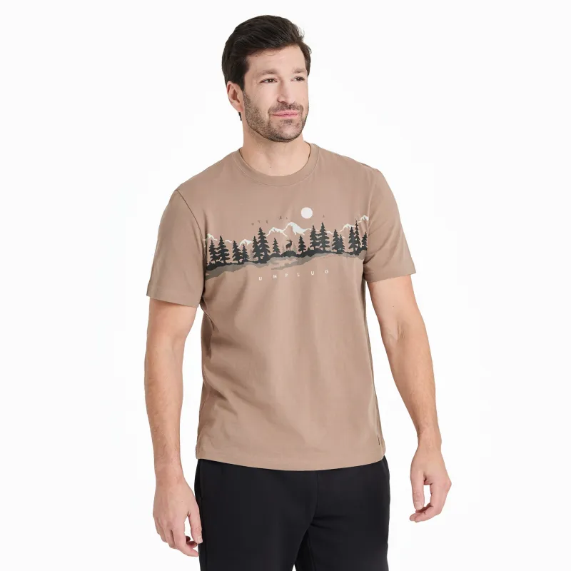 Men's Unplug in the Outdoors Long Short Sleeve Crusher Tee sold by Life is Good