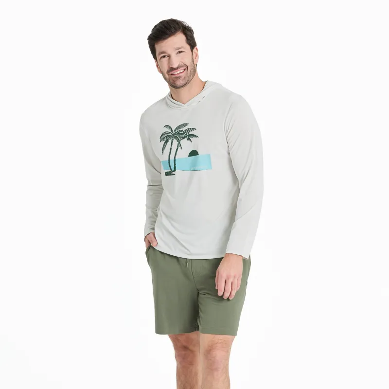 Men's Sunset Two Palms Long Sleeve Sun Crusher Hoodie sold by Life is Good