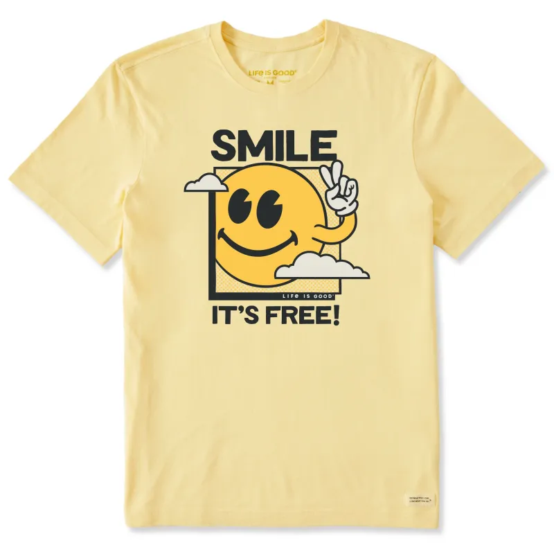 Men's Smile It's Free! Clouds Short Sleeve Tee sold by Life is Good