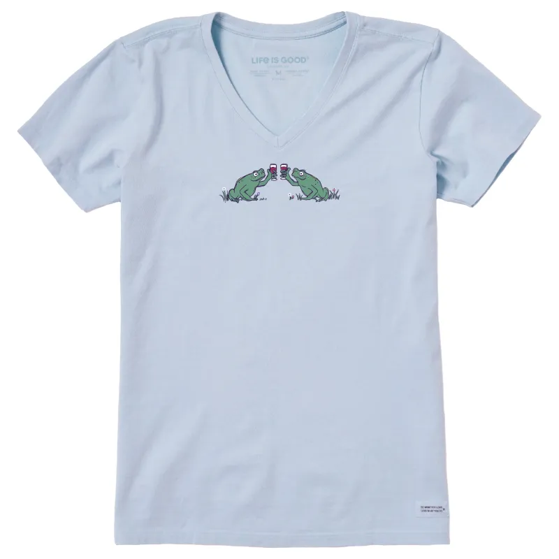 Women's Frog Cheers Short Sleeve Crusher-LITE Vee sold by Life is Good