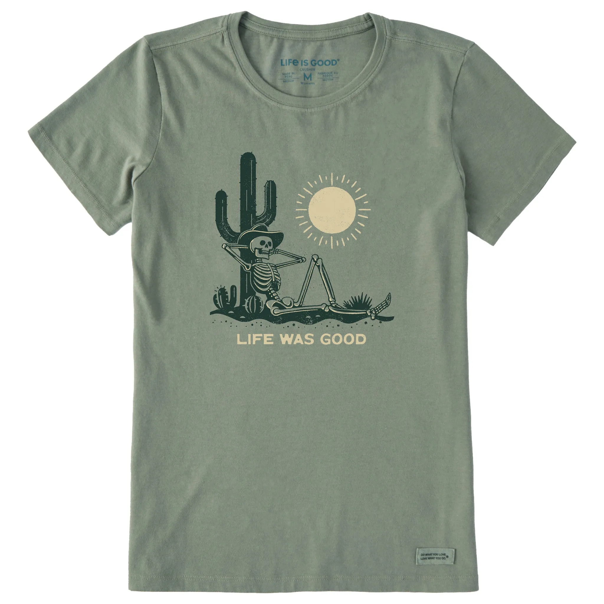 Women's Life was Good Cowboy Skull Short Sleeve Crusher Tee sold by Life is Good