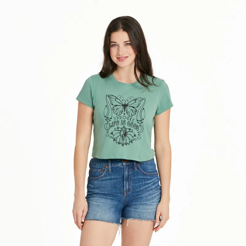 Women's Butterfly Yin Yan Crusher-LITE Shrunken Tee sold by Life is Good